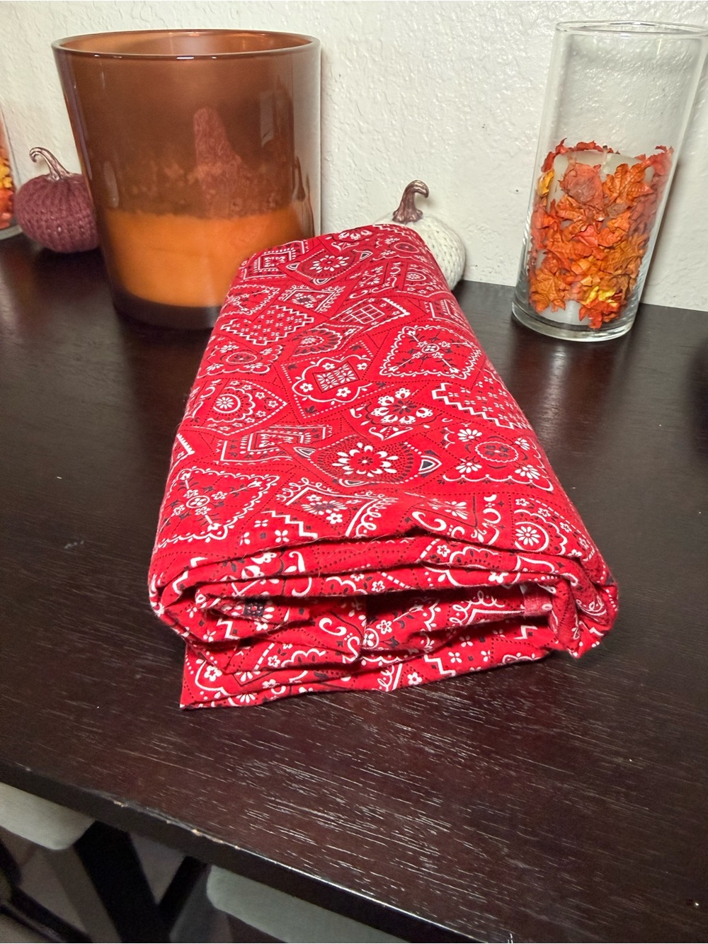 Red bandana cotton fabric lot.